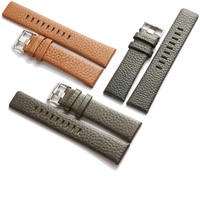 Bracelet de montre sport en cuir de veau véritable grainé, personnalisé, style alligator, 22mm/24mm/26mm, épaisseur 3.3mm, nubuck marron tendance