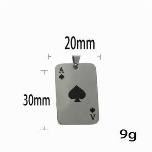 Stainless Steel Spade Ace Pendant Themed Playing Card Men's Necklace Gift 233071 - Product Image 4