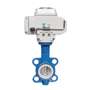 Vanne papillon motorisée électrique COVNA DN100 PN16 4 pouces 12 volts avec actionneur électrique de type Wafer et revêtement en PTFE en fonte - Product Image 4