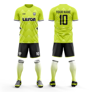 Maillot de football personnalisable LUSON, jaune vitalité, vert, équipement d'équipe, uniformes avec personnalisation du nom et du numéro pour le football - Product Image 1