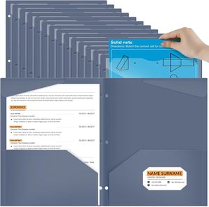 Thư mục trình bày bằng nhựa 2 túi, kích thước chữ A4, Máy Đục Lỗ 3 lỗ, giấy lót, đồ dùng văn phòng và trường học. - Product Image 3