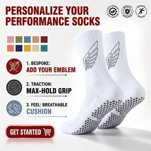 Chaussettes <span class=keywords><strong>de</strong></span> sport athlétiques respirantes avec option <span class=keywords><strong>de</strong></span> logo <span class=keywords><strong>personnalisé</strong></span>, chaussettes <span class=keywords><strong>de</strong></span> football antidérapantes pour l'entraînement, chaussettes athlétiques pour hommes avec logo - Product Image 1