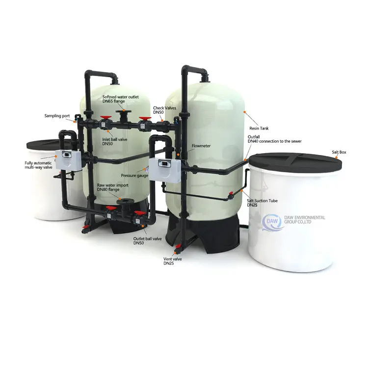 Venta caliente 10 T/hora ablandador de agua sistema de automatización de ablandador de agua/ablandador de agua industrial ablandador de agua filtración de agua