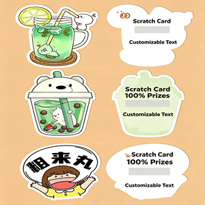 Tarjetas Rasca y Gana Personalizadas para Pastelería, Vales de Regalo para Postres, Diseño de Dibujos Animados, Impresión en Cartulina Dura - Product Image 2