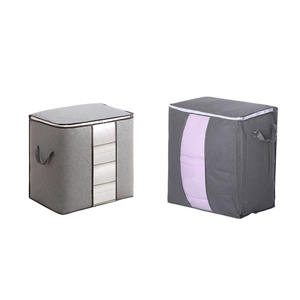 Organizador de ropa de algodón de gran capacidad de acero grueso, organizador de ropa de almacenamiento plegable con marco bolsas de almacenamiento plegables/ - Product Image 3