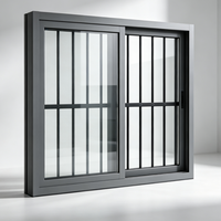 Fenêtre coulissante en aluminium sur mesure avec grille de sécurité, double vitrage, cadres de fenêtre coulissante haute sécurité avec barreaux anti-effraction