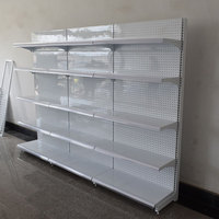 Étagères de présentation de supermarché en métal robuste, gondoles, étagères de rangement - Conception durable à double face, écologique, rapide