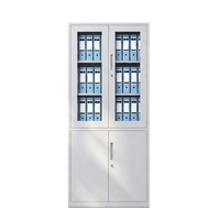 Archivador de Acero con Puerta de Vidrio KD 1850850400, Armario Metálico para Almacenamiento de Documentos de Oficina con Cerradura
