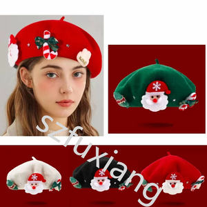 2024 nouvelle conception automne/hiver laine Tweed béret chapeau cadeaux de noël pour les étudiants parent-enfant peintre <span class=keywords><strong>2023</strong></span> - Product Image 2