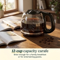 Verseuse à café en verre de 12 tasses de qualité professionnelle pour une mesure précise, compatible avec les services de restauration, pot de remplacement pour mixeur, pièces de rechange pour mixeur, pot de remplacement