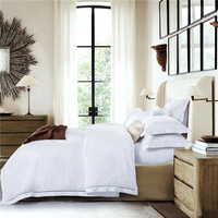 Parure de lit en coton, impression blanche, ensemble de literie de luxe, pour hôtel et maison, housse de couette et drap 100% coton, usine chinoise, vente en gros, 800TC