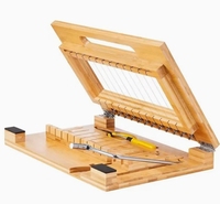 Planche à découper et support pliable multifonctionnel en bambou pour trancher le pain – Durable et écoresponsable – Coupe de 1 à 12 tranches