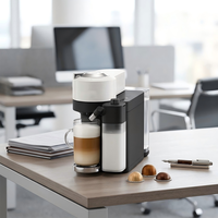 Machine à café à capsules semi-automatique avec mousseur à lait, compatible avec les dosettes Vertuo, expresso/latte/cappuccino à une touche
