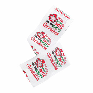 Papier toilette drôle de Noël avec impressions de père noël/bonhomme de neige, pâte de bois vierge 2 plis, colorants naturels, personnalisable pour les cadeaux bâillon de vacances - Product Image 2