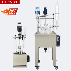 1L-200L LansGT Single Layer Glass Reactor for Factory Lab Laboratory Industrial Chemical Reaction Kettle Customized