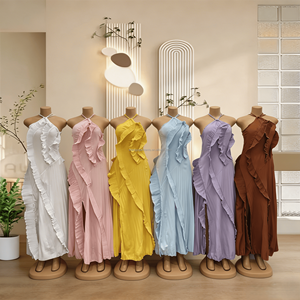Nouvelle Robe Longue Décontractée en Polyester <span class=keywords><strong>Grande</strong></span> <span class=keywords><strong>Taille</strong></span> pour Femmes Africaines avec Volants en Cascade, Idéale pour le Quotidien 2026 - Product Image 6