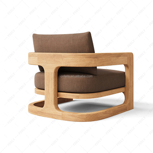 Ferly Eigentijdse Teak Outdoor Patio Sofa Lounge Stoel Conversatie Set Tuinmeubilair - Product Image 2