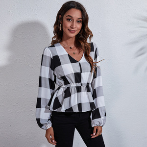 Blusa de Manga Raglán con Estampado de Moda, Estilo Dulce para <span class=keywords><strong>Mujer</strong></span>, Primavera, 100% Poliéster, Nuevo Diseño, <span class=keywords><strong>Camisa</strong></span> de Gasa con Cuello en V - Product Image 6