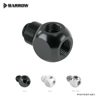 Barrow G1/4 "Hitam/Perak Terang/Putih Adaptor Putar 3 Arah Swivel Tee TX3T-A01 Konektor Pendingin Cair Komputer