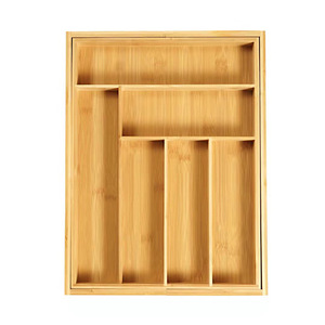 Bamboo cutlery <b>storage</b> <b>box</b>, multi-compartment bamboo knife <b>box</b>, minimalist style. - Product Image 2