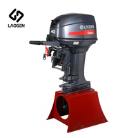 Moteur hors-bord neuf Laogen 40HP 2 temps refroidi par eau, carburateur à long carter carré et pied court
