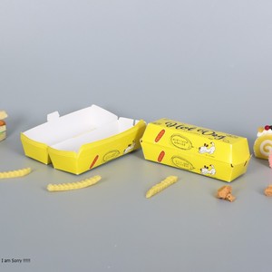 Custom Multiple Delivery Takeway Friws Packaging Paperboard Pink Recycled Paper Bun Pizza With Sauce Long Modern Hot Dog Box