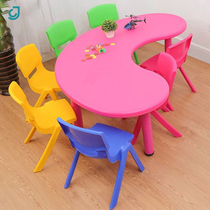 Mesa y Silla de Plástico con Diseño de Luna en Varios Colores para Jardín de Infancia, Estudio Infantil, Estación de Escritura para Bebés, Mobiliario Escolar - Product Image 2