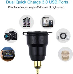Keydin — connecteur Hella à double Charge 3.0 USB, <span class=keywords><strong>adaptateur</strong></span> de chargeur électrique de voiture avec voltmètre, pour <span class=keywords><strong>BMW</strong></span> Triumph Tiger Ducati - Product Image 3