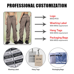 Pantaloni <span class=keywords><strong>Cargo</strong></span> Leggeri ad Asciugatura Rapida per <span class=keywords><strong>Donna</strong></span>, Vita con Coulisse e Tasche con Patta, Pantaloni Sportivi da Esterno, Personalizzabili con Logo - Product Image 4