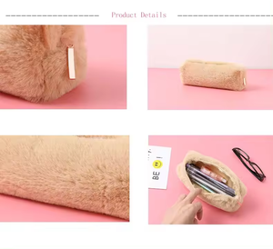 Astuccio scuola coreana Kawaii carino peluche Penal ragazze ragazzi astuccio con cerniera per il trucco borsa di cancelleria materiale scolastico - Product Image 3
