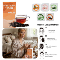 Masque de boue nettoyant en profondeur, raffermissant et détoxifiant, anti-âge, naturel et biologique, au thé noir, type pudding, pour la nuit, en gros