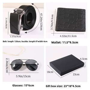 Coffret Cadeau d'Affaires pour Homme : Ceinture, Lunettes de Soleil, <span class=keywords><strong>Portefeuille</strong></span> – Édition Spéciale Fête <span class=keywords><strong>des</strong></span> Pères – Impression UV sur Papier de Qualité Supérieure – Lot de 6 - Product Image 2