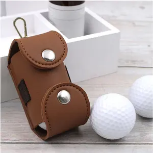 Benutzer definierte Leder Golfball halter Mini Golf Gürtel tasche Tragbare hängende Golf Aufbewahrung zubehör