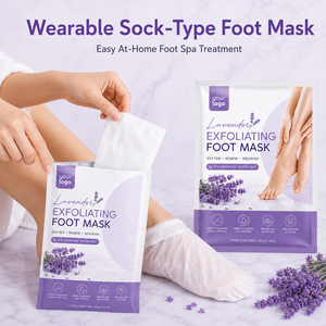 Hot Selling Gently Exfoliates Care Softens Rough Cracked Heels Hydrates Nourishes Lavender Niacinamide Exfoliating Foot Mask - Product Image 4