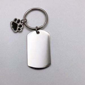 Llavero en blanco para huellas de pata, personalizable DIY, de acero inoxidable, con forma de casa, corazón o rectángulo, tipo placa de identificación para perro, para grabar logotipo - Product Image 2