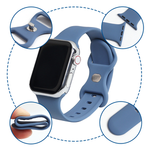 Bracelet de montre en silicone accessoires de bracelets de montre intelligents pour montre série 7 <span class=keywords><strong>6</strong></span> 5 4 3 bande 38/40/41mm 42/44/45/49mm Sport sac Opp <span class=keywords><strong>noir</strong></span> - Product Image 3