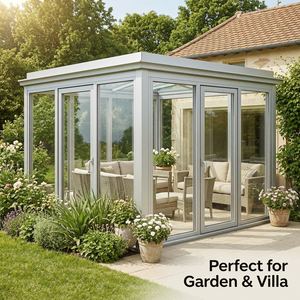 Véranda en aluminium durable avec toit rétractable pour patio extérieur, jardin et <span class=keywords><strong>abri</strong></span> <span class=keywords><strong>de</strong></span> <span class=keywords><strong>piscine</strong></span> - Product Image 5