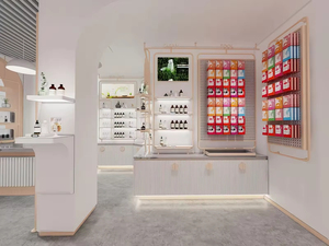 Conception d'intérieur de boutique de cosmétiques, service de personnalisation complet pour les aménagements de boutiques de maquillage commerciales, décoration minimaliste de magasin de cosmétiques - Product Image 5