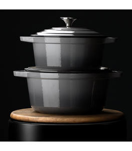 Four français en fonte personnalisable Pot à cocotte rond revêtement émaillé pour soupe alimentaire/cuisson couvercle en métal pour usage domestique - Product Image 5