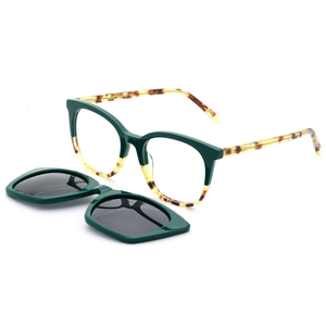 G5701 Nuevo Diseño de Montura de Acetato <span class=keywords><strong>con</strong></span> <span class=keywords><strong>Clip</strong></span> Sobrepuesto de Acetato Gafas de Sol Cuadradas <span class=keywords><strong>con</strong></span> <span class=keywords><strong>Clip</strong></span> Polarizado Magnético Fuerte - Product Image 1