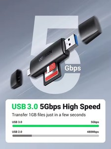 Pembaca Kartu <span class=keywords><strong>SD</strong></span> UGREEN USB 3.0 USB C Pembaca Kartu Memori Adaptor Kartu OTG untuk <span class=keywords><strong>SD</strong></span> <span class=keywords><strong>Micro</strong></span> <span class=keywords><strong>SD</strong></span> SDHC SDXC MMC - Product Image 2