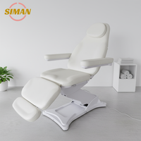 Lit de spa facial professionnel moderne Siman 2025 en cuir synthétique beige à prix avantageux pour salon de beauté, électrique, 3 moteurs de massage