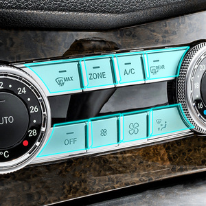 สติ๊กเกอร์ตกแต่งปุ่มแอร์สำหรับรถยนต์เมอร์เซเดส-เบนซ์ W204 C-Class วัสดุ ABS รูปทรงสี่เหลี่ยมผืนผ้า ใช้สำหรับควบคุมความร้อน - Product Image 2