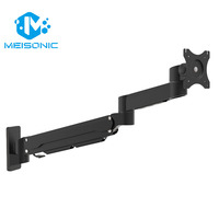 Meisonic T9-GA02-W PLUS Industrieller Monitorhalter Verstellbarer Rollständer Wandhalterung 32 Zoll Neue Aluminiumlegierung 20kg Tragkraft