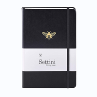 Agenda en faux cuir taille A5 100 feuilles de poche alignées à plat cahier de notes à fermeture élastique à feuilles mobiles pour l'écriture et la lecture