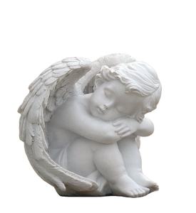 キューピッド眠っている置物、天使の子供の休息の彫刻、家の装飾、かわいい彫像、樹脂工芸品 - Product Image 1