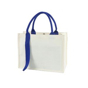 Custom Gift Bag 3D <b>Ribbon</b> Advertising Laminated Digital Printed Large Capacity Canvas Handbag for Women Gift - Product Image 4