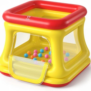 Piscina de Pelotas Inflable QPAU para Niños, Equipo de Juego Interior de PVC Suave con Ventanas de Malla y Pelotas, para 5-10 Usuarios - Product Image 5