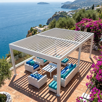 Pergola en aluminium robuste résistante au vent avec toit à lames orientables imperméable pour jardin, pavillon, terrasse