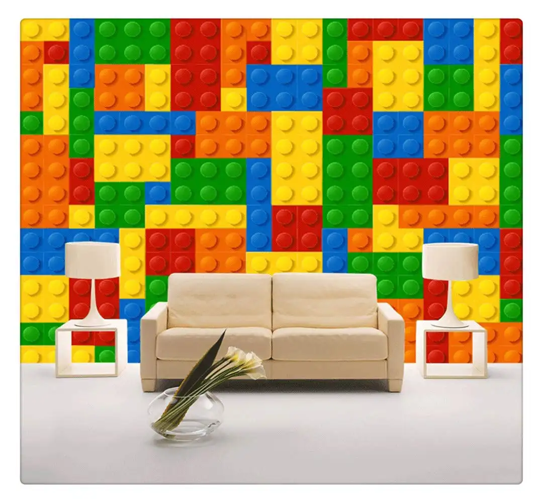 custom 3d block bricks decal lego wallpaper wall stickers